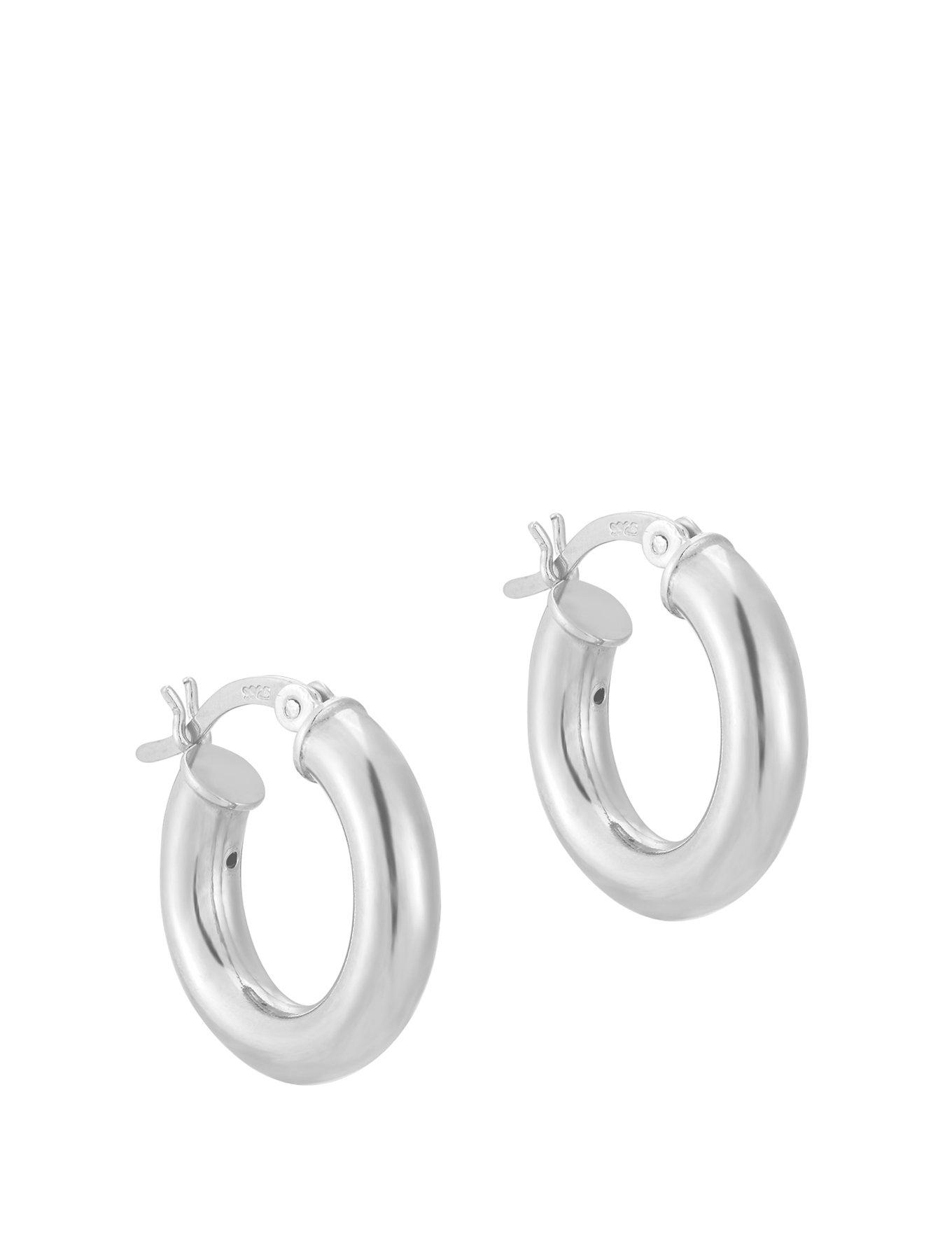 Image 1 of 4 of Seol + Gold Sterling Silver Thick 18mm Creole Hoop Earrings