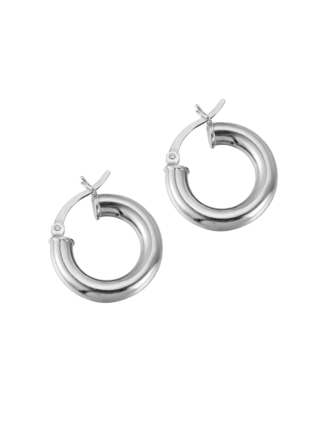 Image 3 of 4 of Seol + Gold Sterling Silver Thick 18mm Creole Hoop Earrings