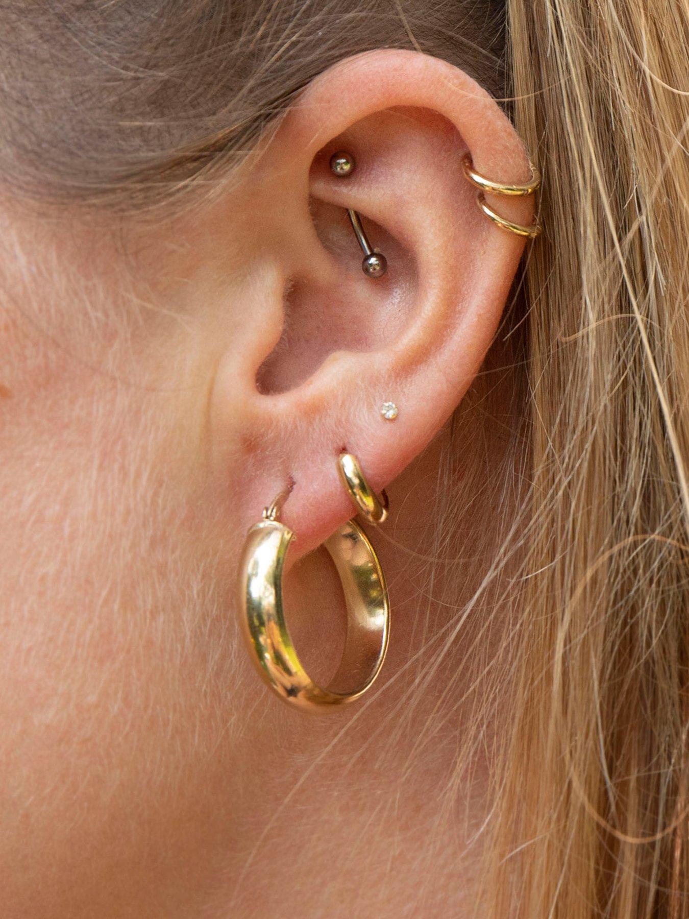 Image 2 of 5 of Seol + Gold 18ct Gold Plated Sterling Silver Large Thick Rounded Creole Hoop Earrings