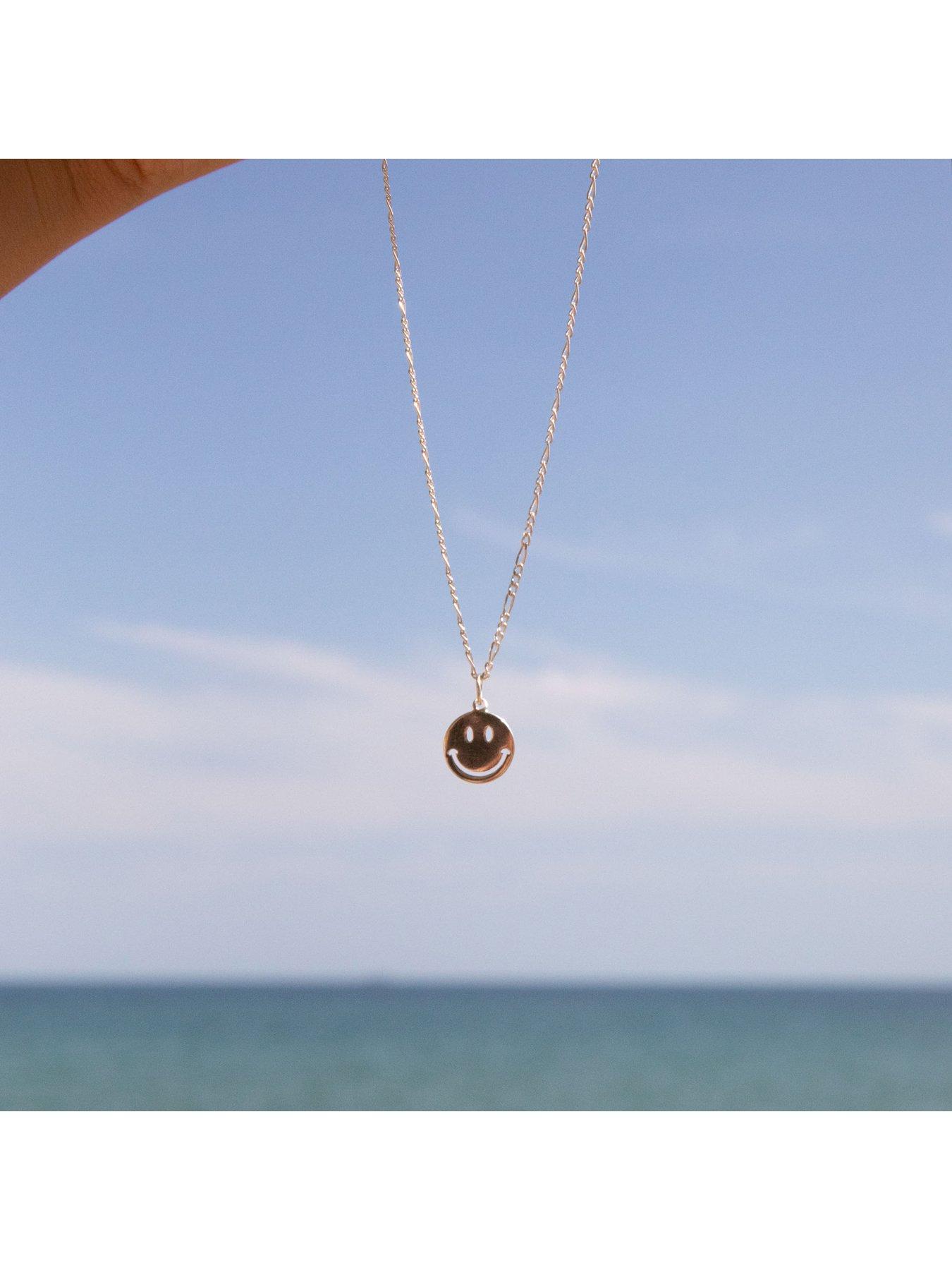 Image 4 of 6 of Seol + Gold 18ct Gold Plated Sterling Silver Smiley Face Adjustable Necklace