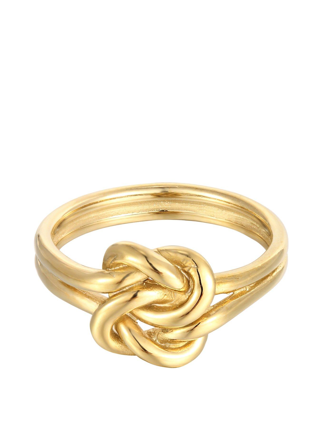 undefined 18ct Gold Plated Sterling Silver Twisted Knot Ring