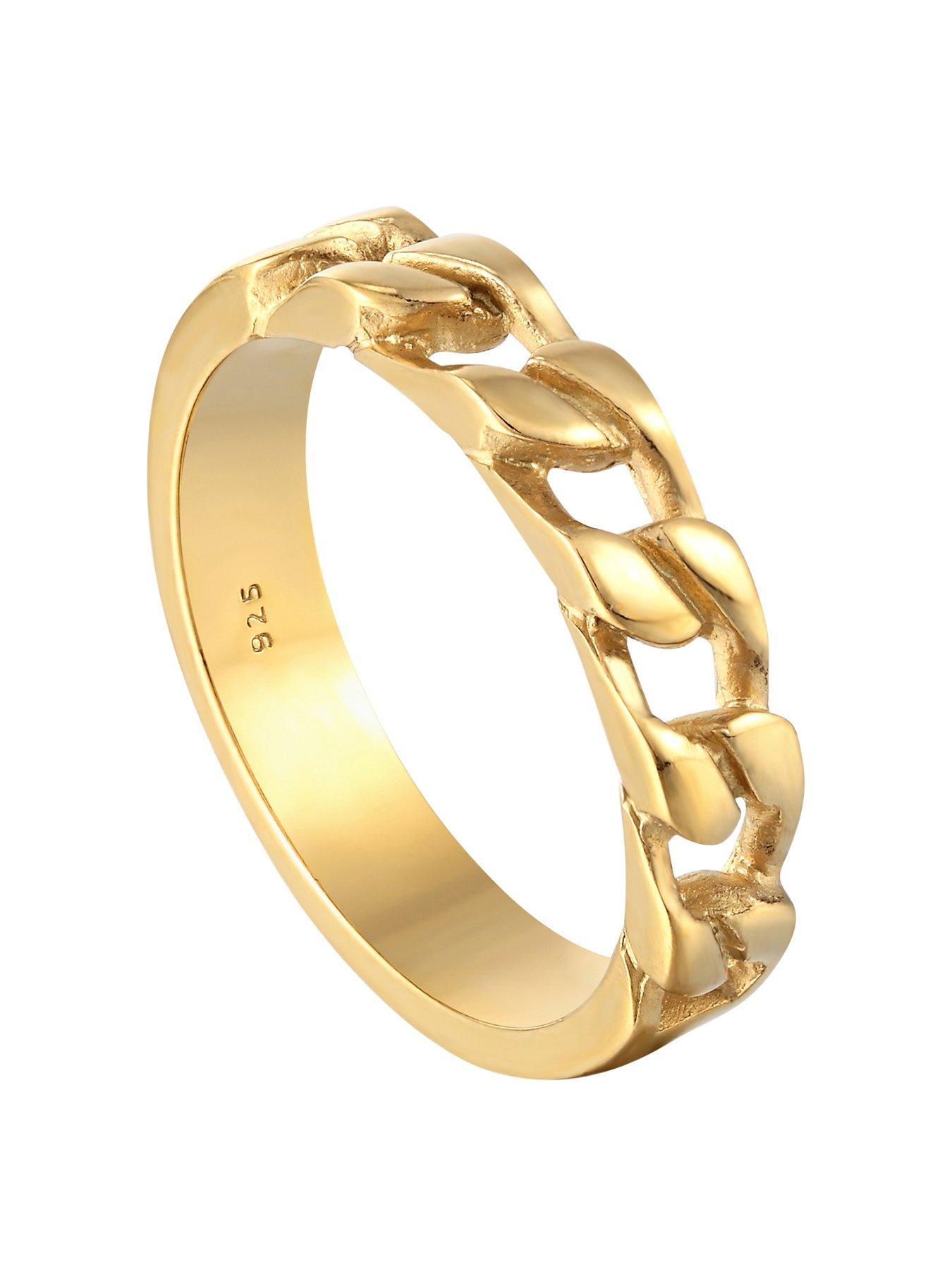 Seol + Gold 18ct Gold Plated Sterling Silver Chain Ring
