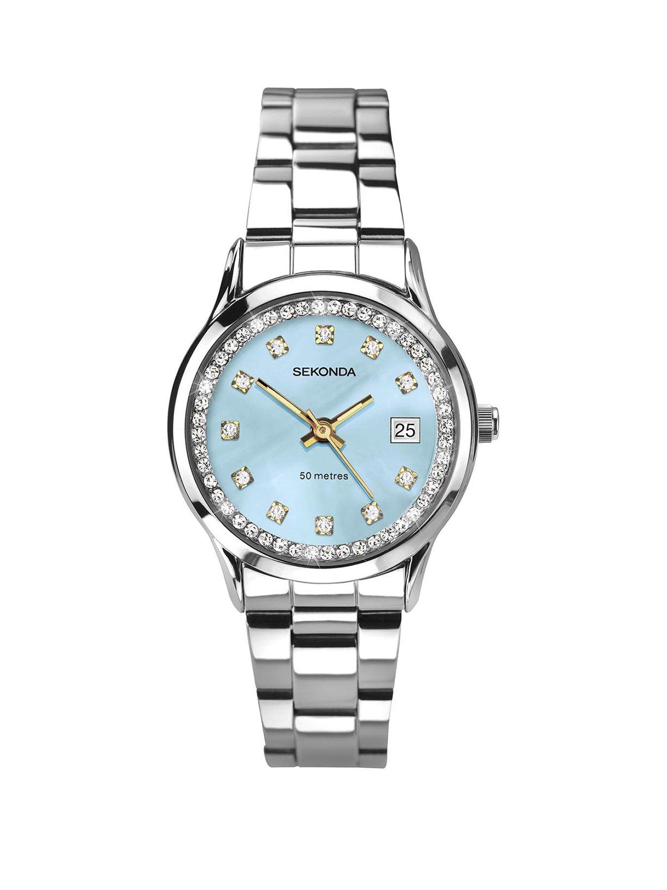 Womens silver diamante discount watches