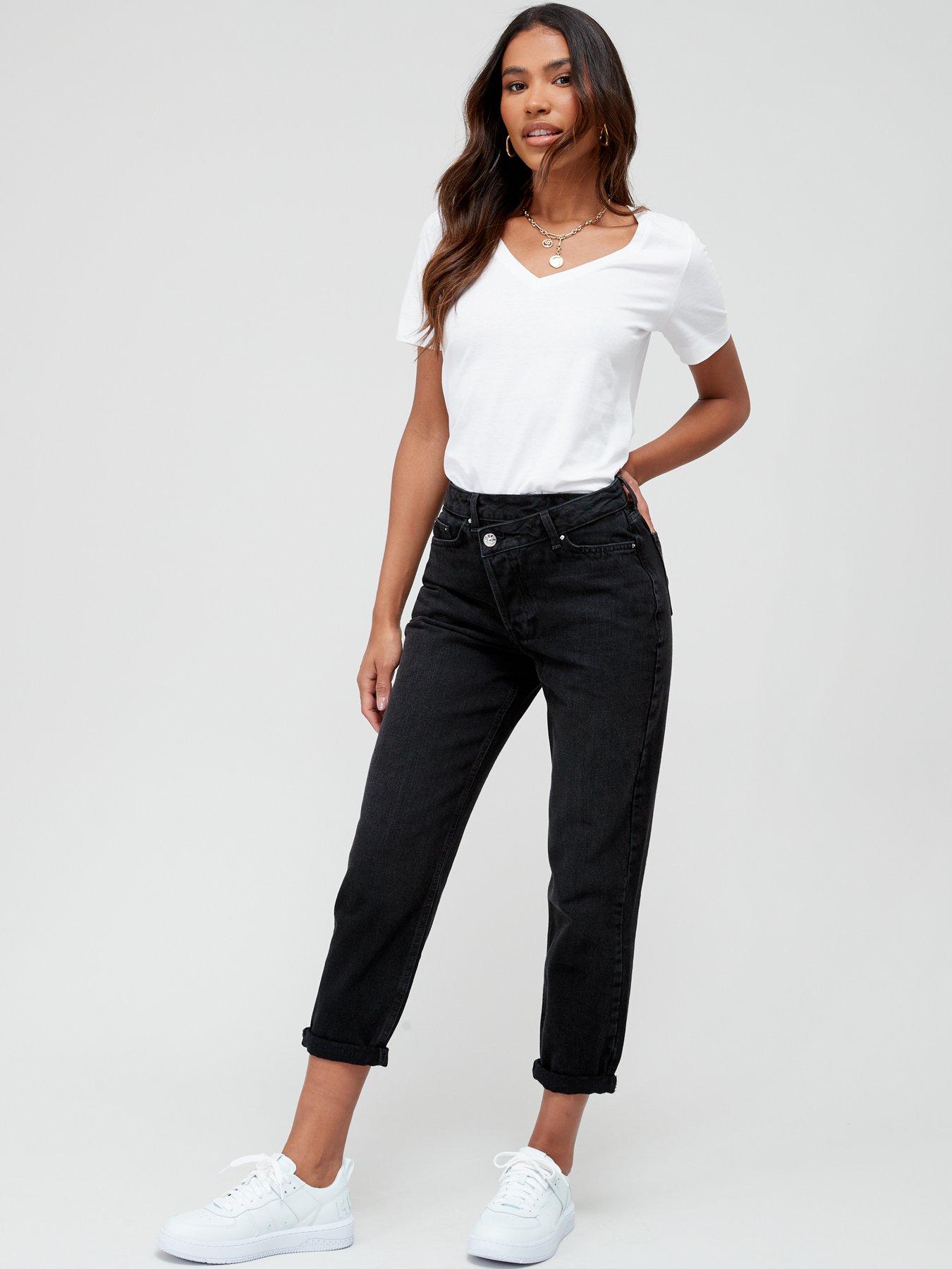 v-by-very-wrap-front-mom-jean-washed-blackdetail