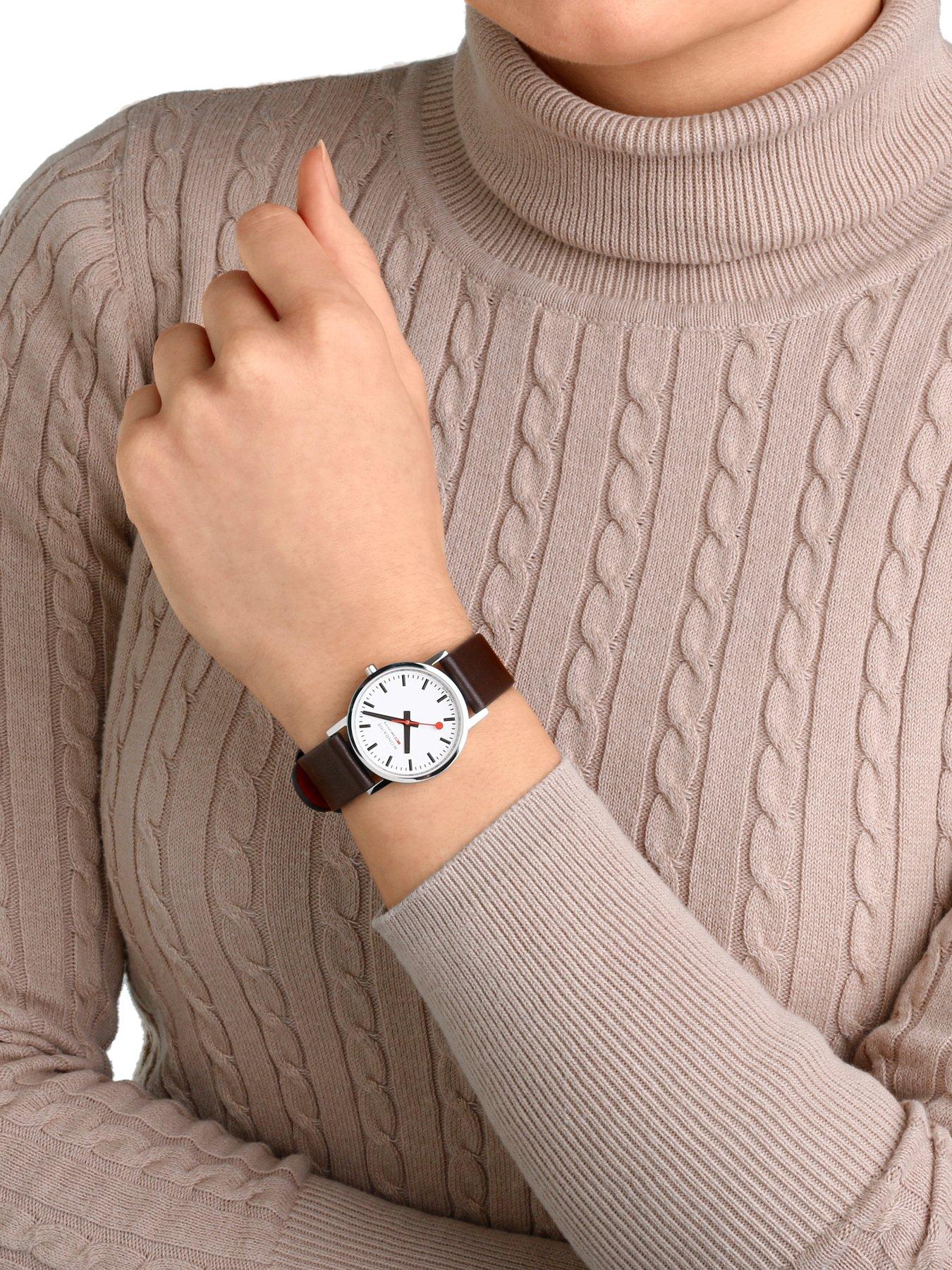 Image 3 of 7 of Mondaine Classic 30 Mm Grape Leather Ladies Watch