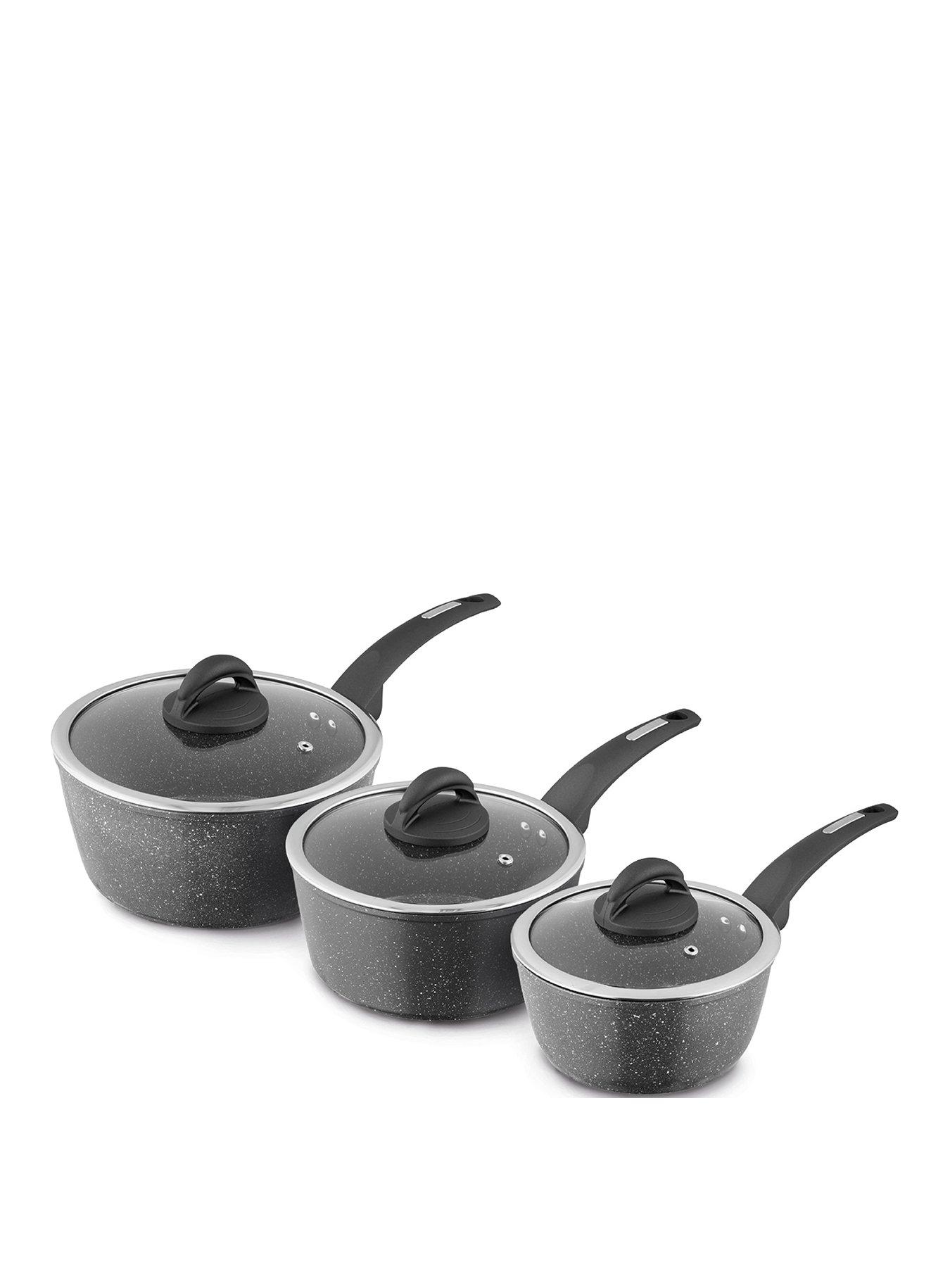 Image 1 of 7 of Tower Cerastone Forged 3 Piece Saucepan -&nbsp;Graphite