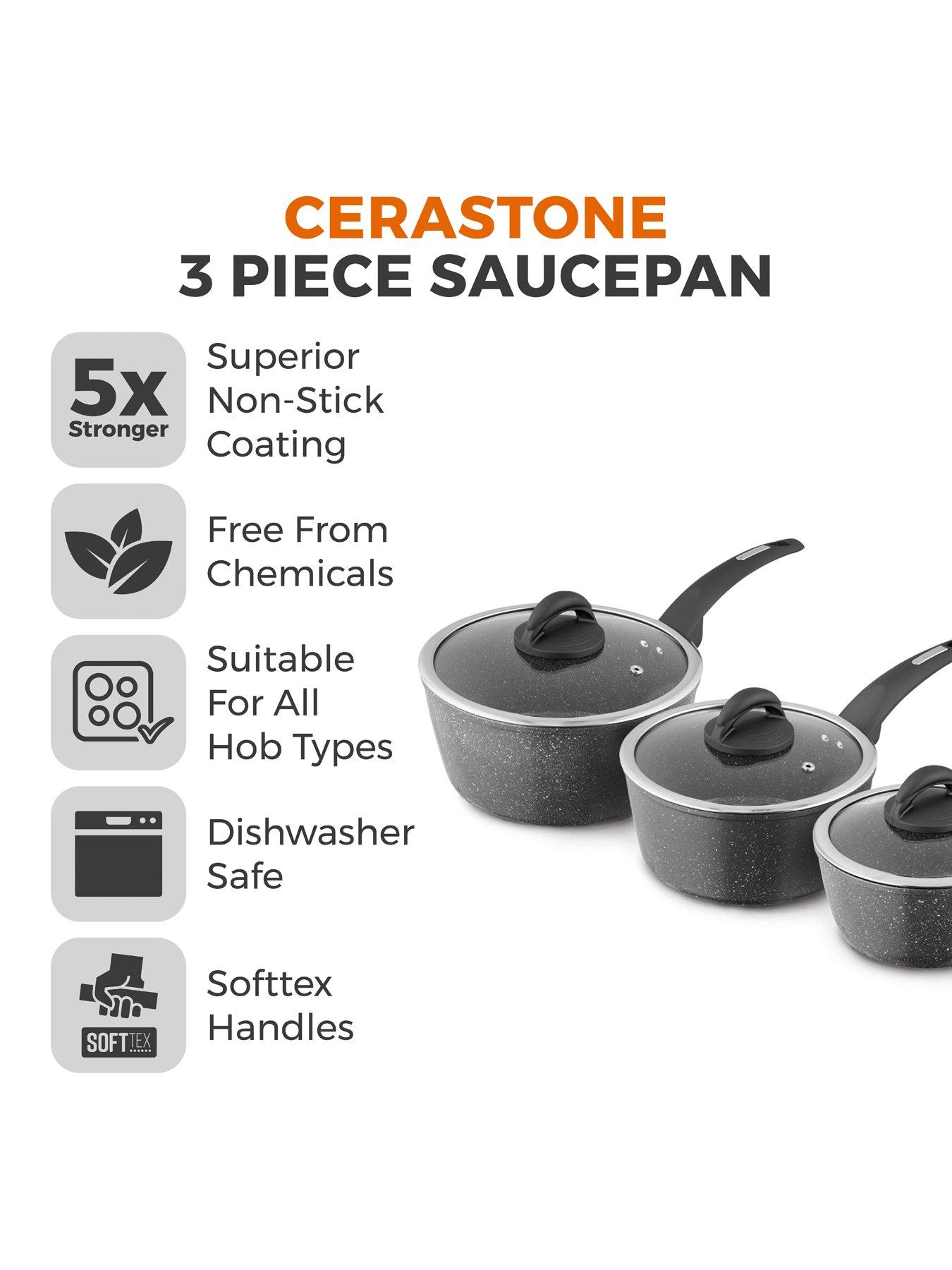 Image 2 of 7 of Tower Cerastone Forged 3 Piece Saucepan -&nbsp;Graphite