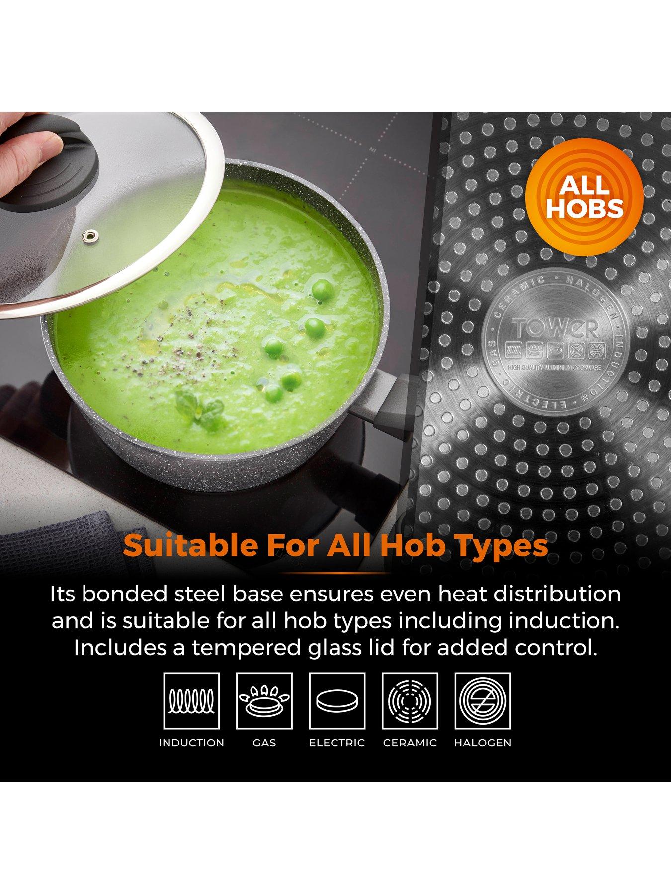 Image 5 of 7 of Tower Cerastone Forged 3 Piece Saucepan -&nbsp;Graphite