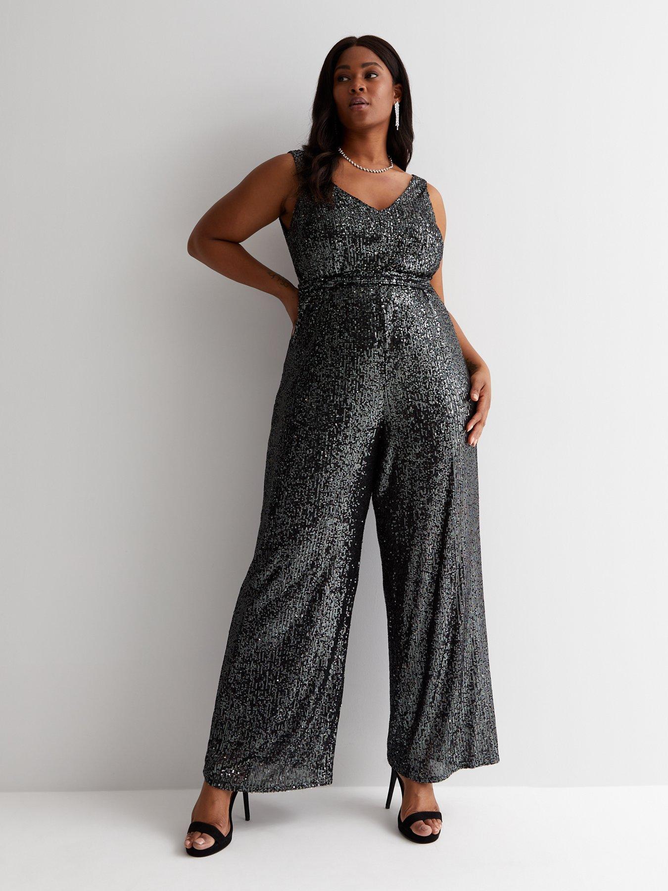 Sequin jumpsuit sales new look