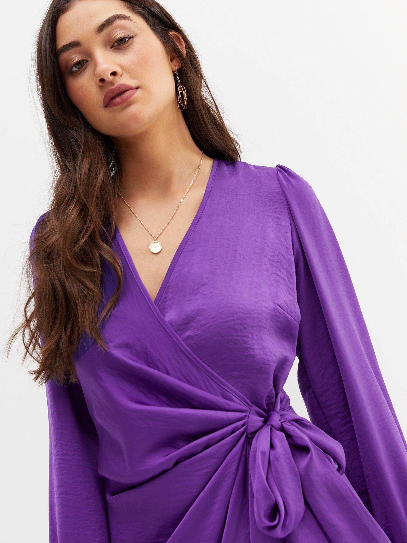 lavender wrap dress