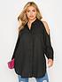 yours-yours-long-sleeve-cold-shoulder-shirt-blackfront
