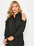 yours-yours-long-sleeve-cold-shoulder-shirt-blackoutfit