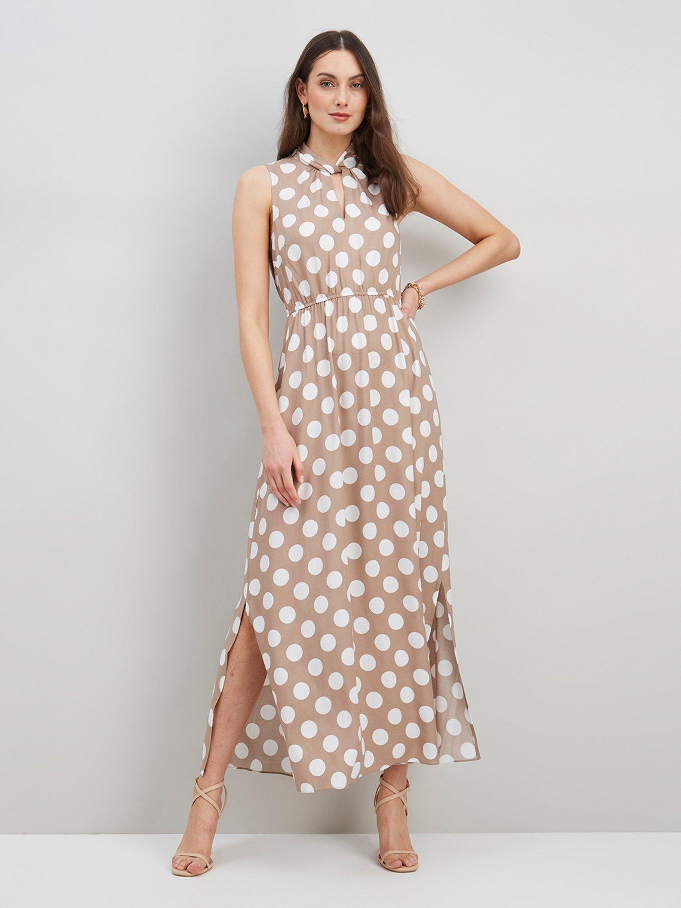 Wallis taupe spot dress hotsell