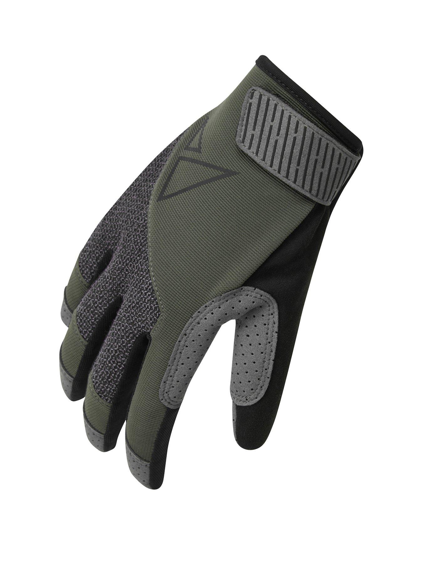 Aero Tech Gel Padded Leather Cotton Crochet Fingerless Cycling Gloves
