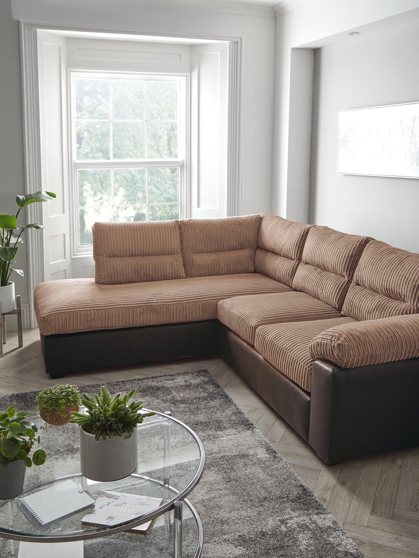 very-home-armstrong-left-hand-corner-group-sofa-brown