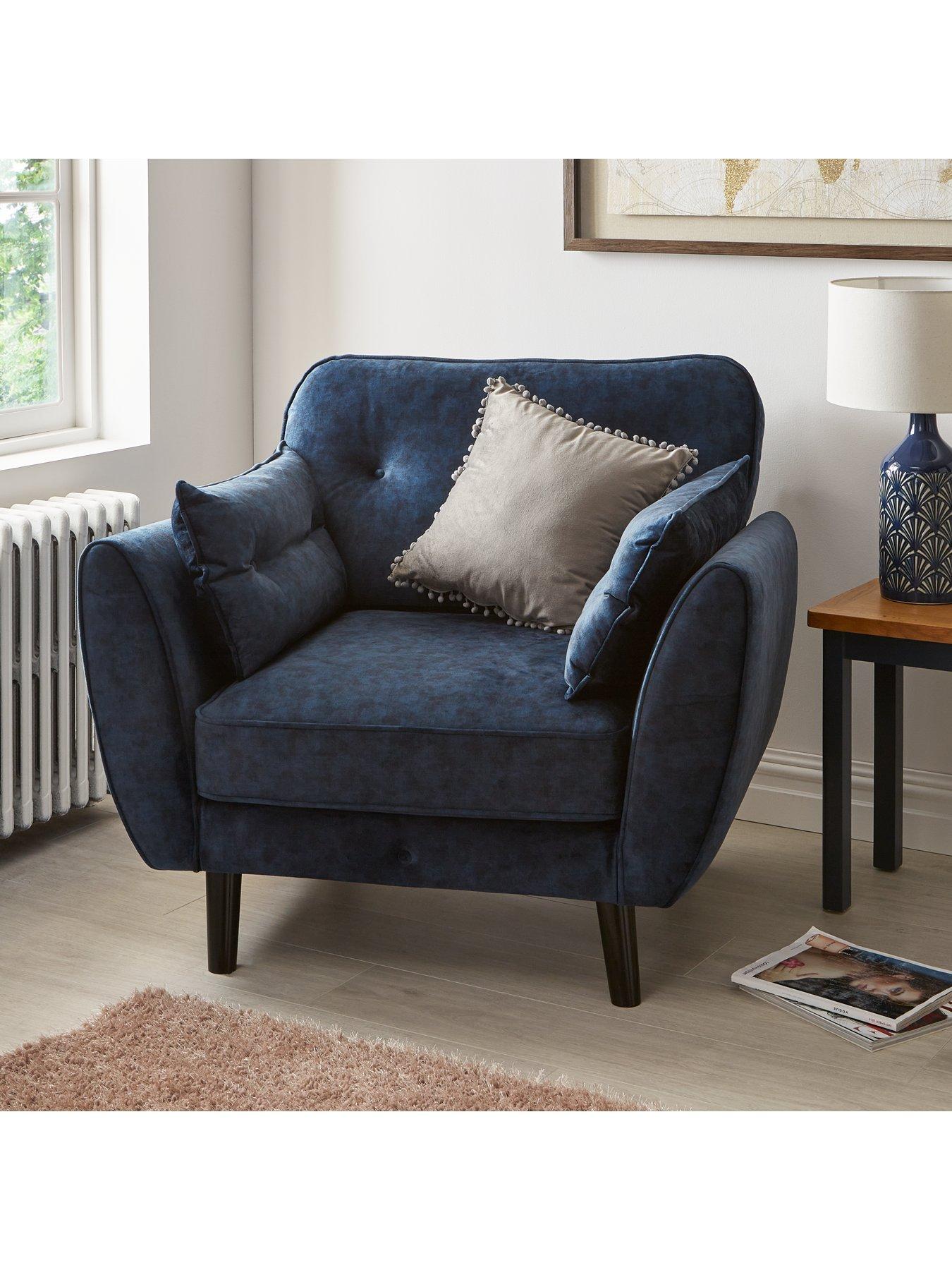 Very Home Paulo Fabric Armchair - Navy - FSC® Certified