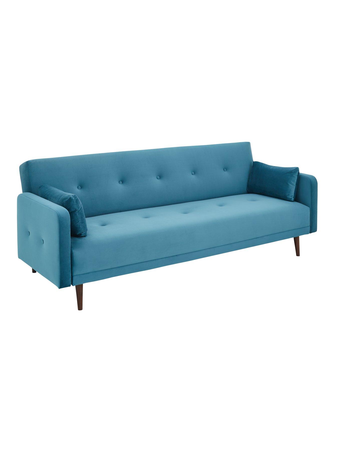 Image 3 of 6 of The Very Collection Cadiz Velvet Sofa Bed - Teal&nbsp;- FSC&reg; Certified