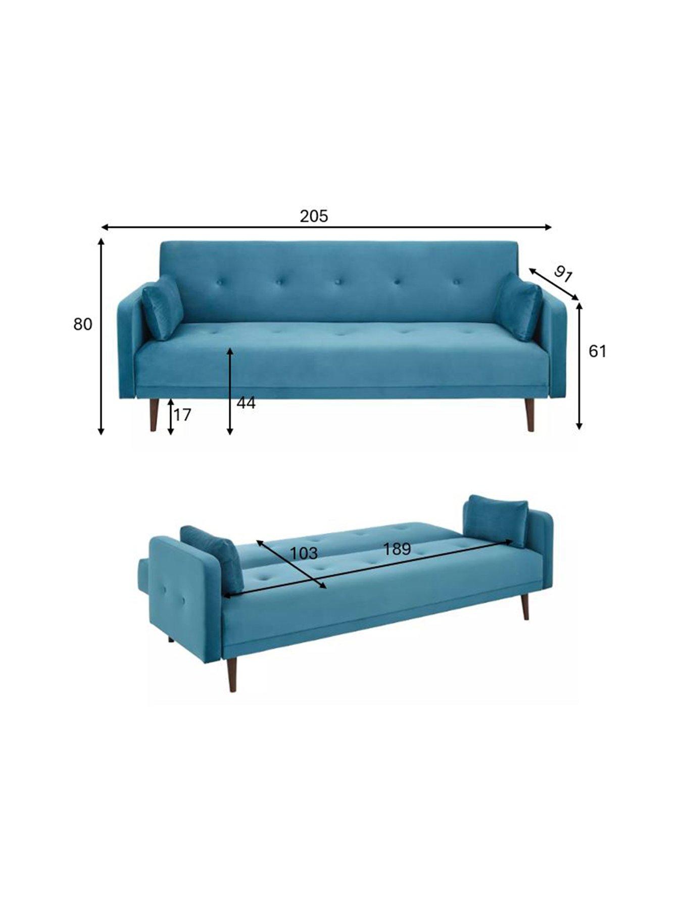 Image 5 of 6 of The Very Collection Cadiz Velvet Sofa Bed - Teal&nbsp;- FSC&reg; Certified
