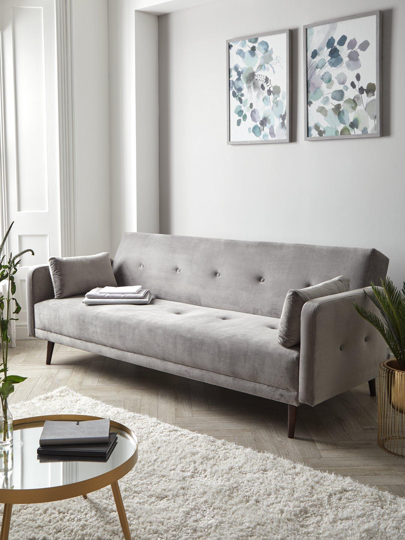 Image 1 of 6 of The Very Collection Cadiz Velvet Sofa Bed - Grey&nbsp;- FSC&reg; Certified