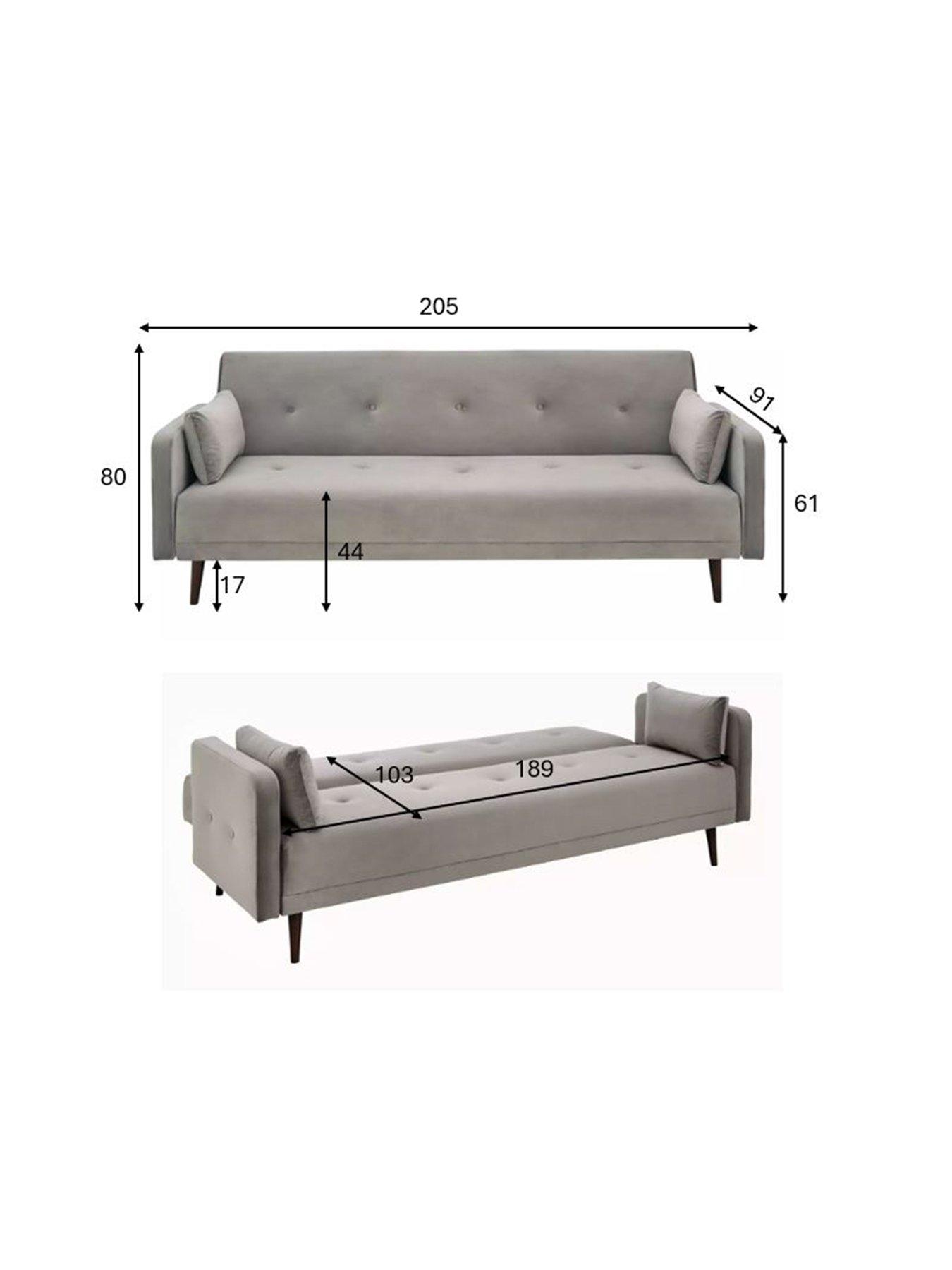 Image 5 of 6 of The Very Collection Cadiz Velvet Sofa Bed - Grey&nbsp;- FSC&reg; Certified