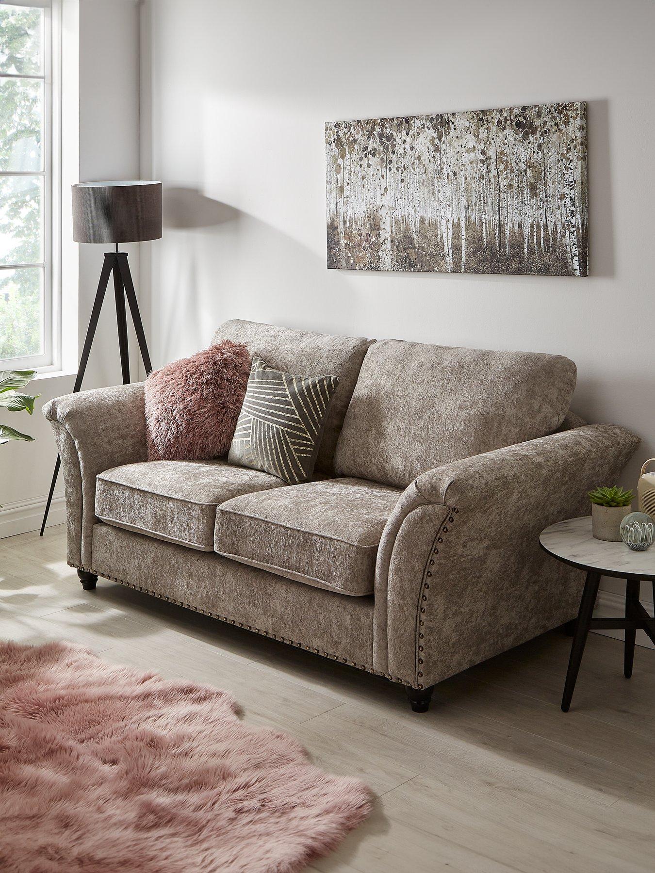 Image 1 of 5 of The Very Collection Ariel 3 Seater Fabric Sofa - Silver - FSC Certified