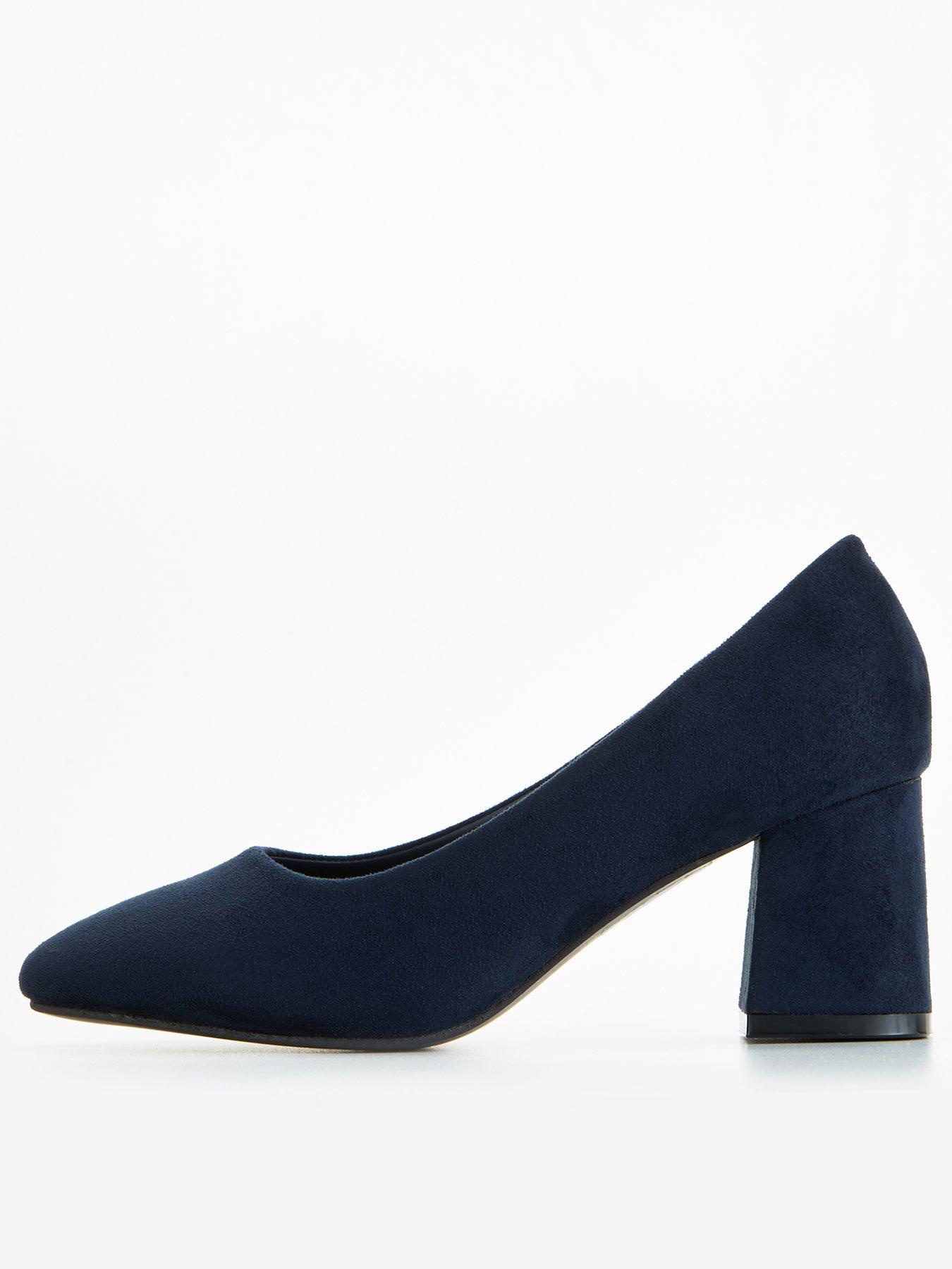 wide fit navy court shoes