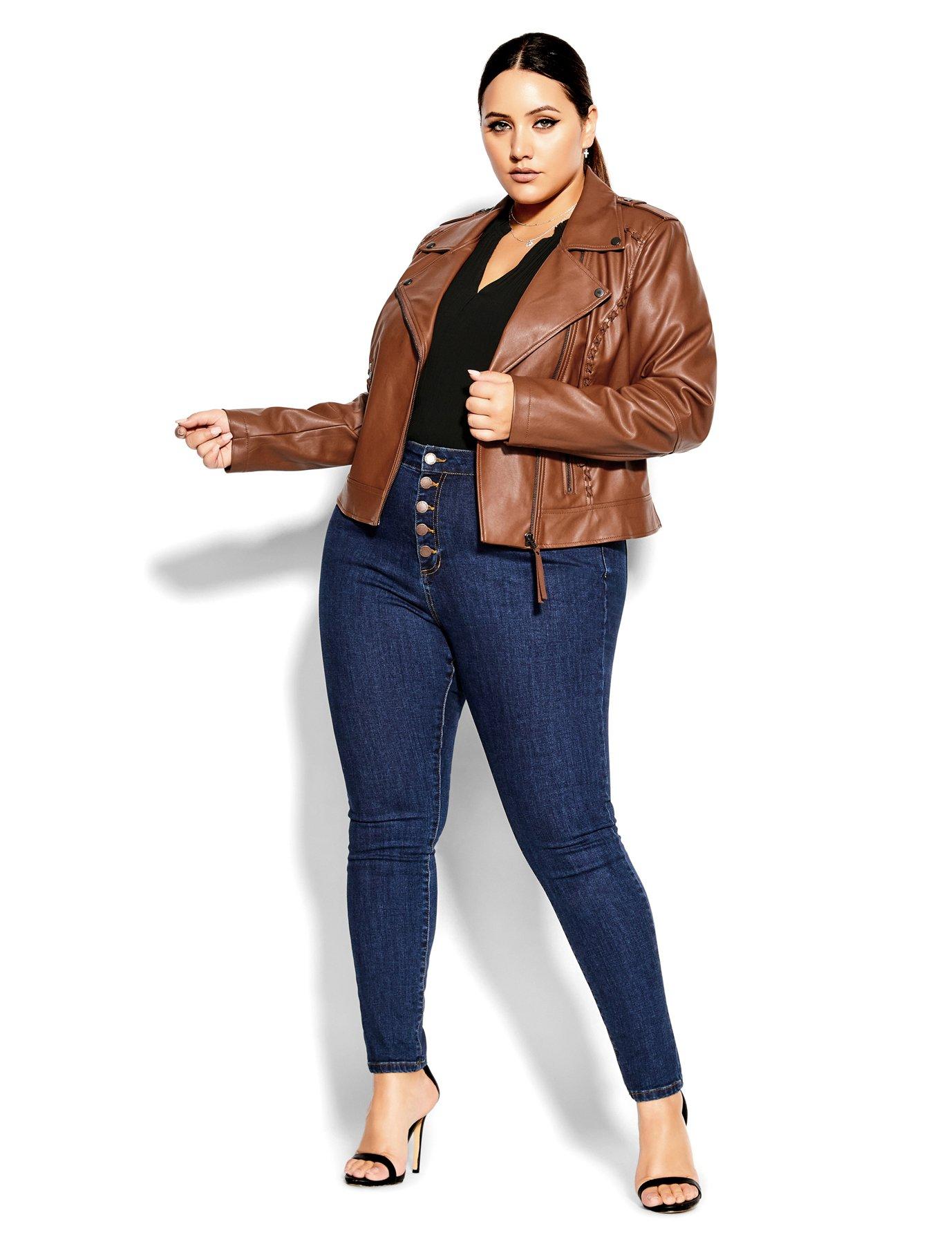 City chic faux leather on sale jacket