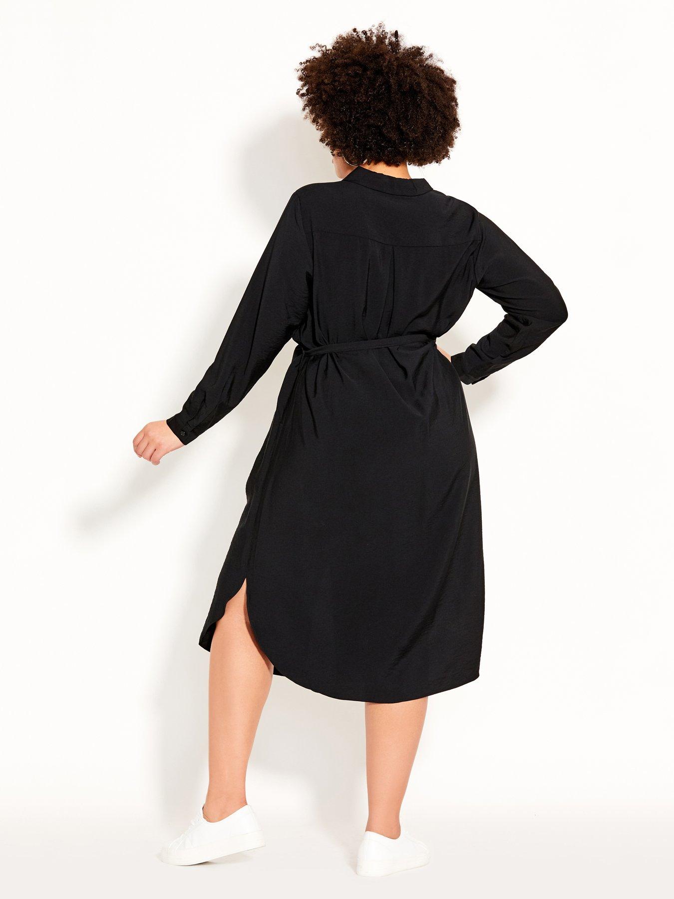 Image 2 of 3 of City Chic Belted Love Dress - Black
