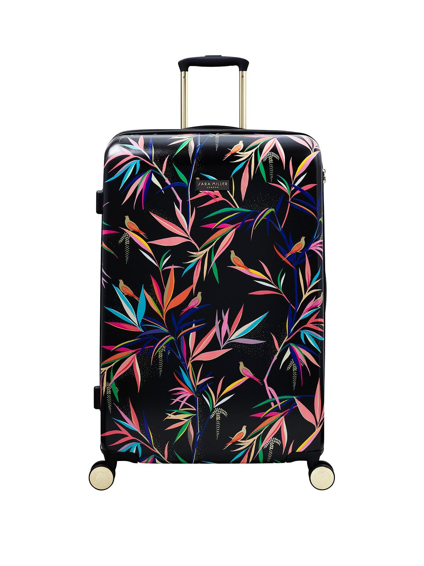 sara-miller-large-black-bamboo-4-wheel-trolley-suitcase