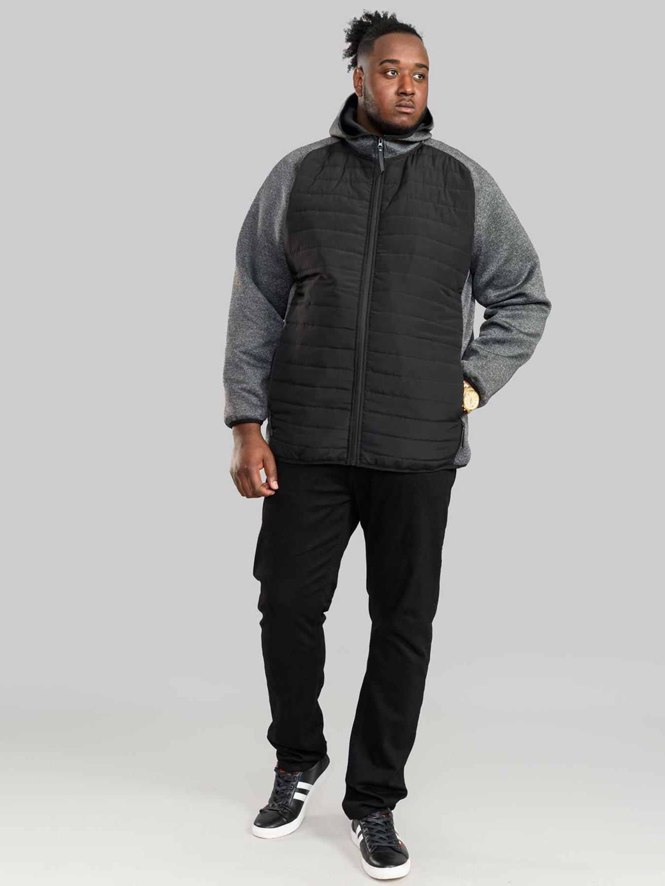 Image 2 of 5 of D555 Quilted Jacket Fleece Sleeves - Black/Grey