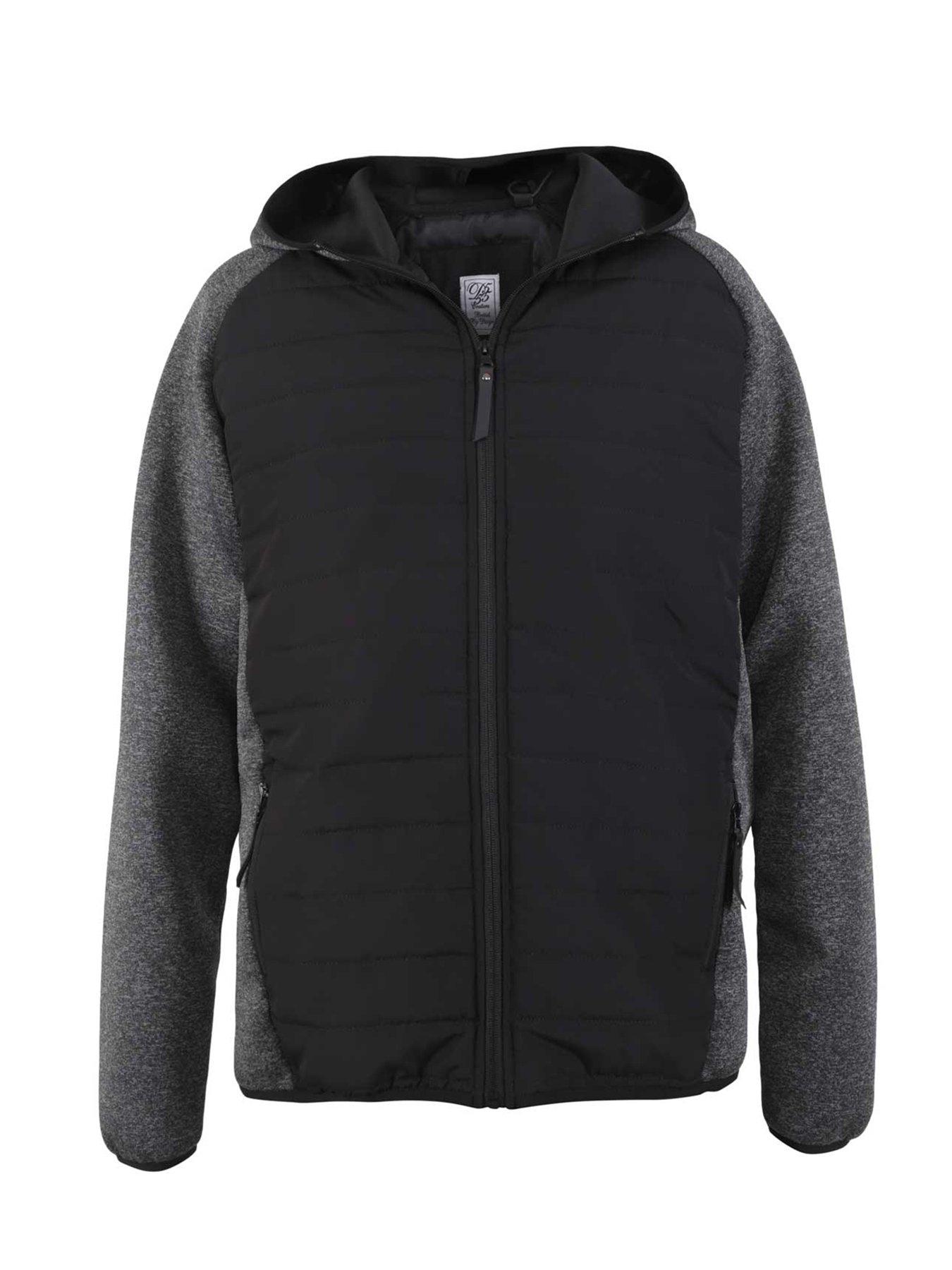 Image 4 of 5 of D555 Quilted Jacket Fleece Sleeves - Black/Grey