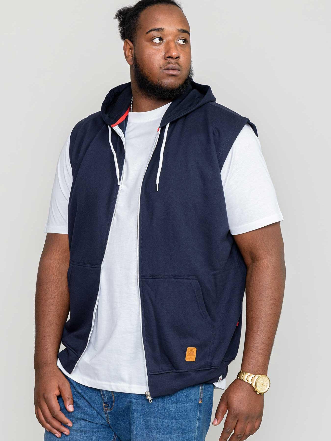 undefined Sleeveless Zip Through Hoodie - Navy