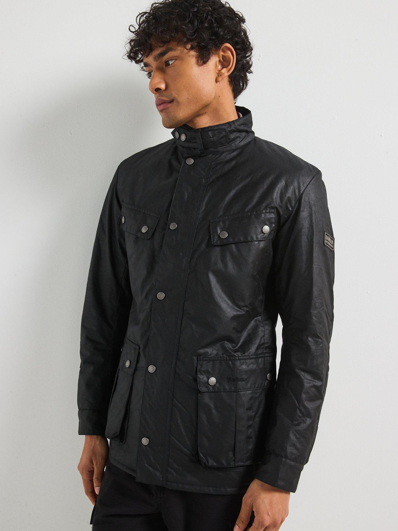 Image 4 of 6 of Barbour International Mens Duke Waxed Multi Pocket Jacket - Black