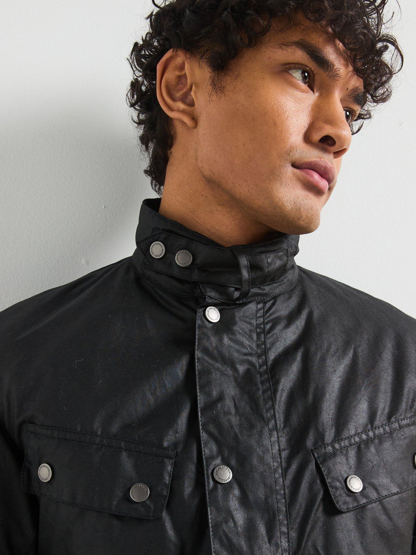 Image 5 of 6 of Barbour International Mens Duke Waxed Multi Pocket Jacket - Black