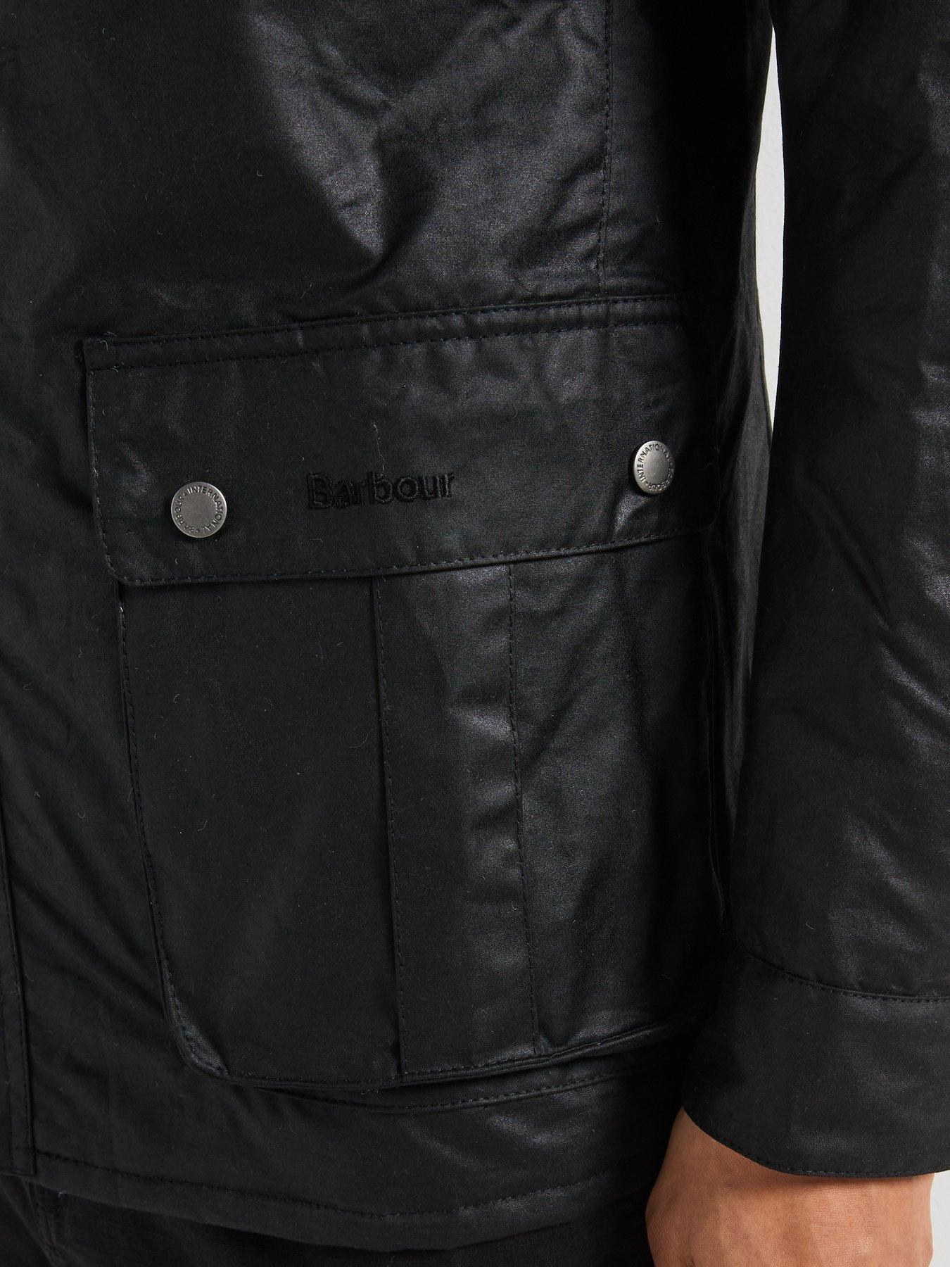 Image 6 of 6 of Barbour International Mens Duke Waxed Multi Pocket Jacket - Black