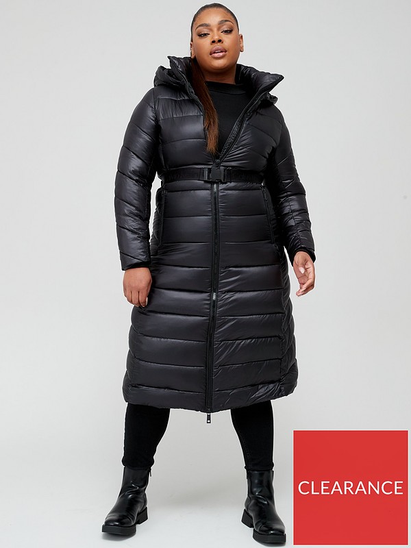 domein Prestige Bukken Calvin Klein Plus Size Essential Belted Maxi Coat - Black | Very Ireland
