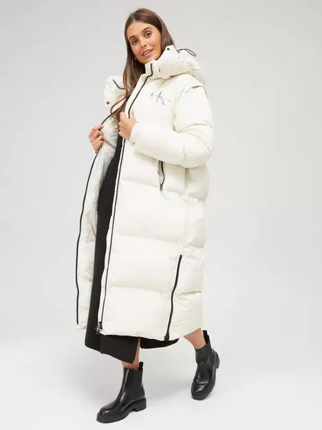 prod1092053722: Removable Sleeves Long Padded Coat - Off White