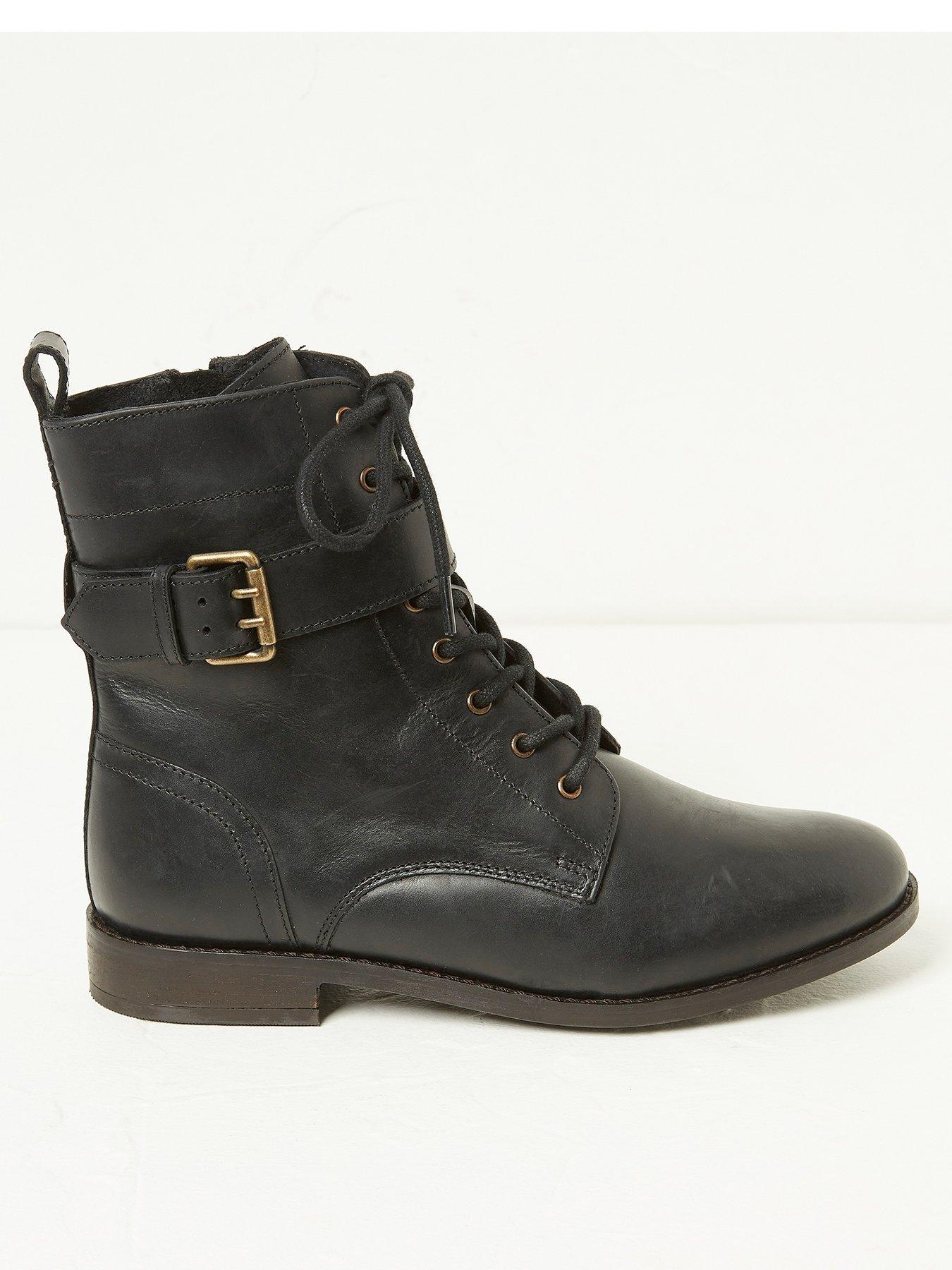 FatFace Ruby Lace Up Ankle Boot Black Very Ireland