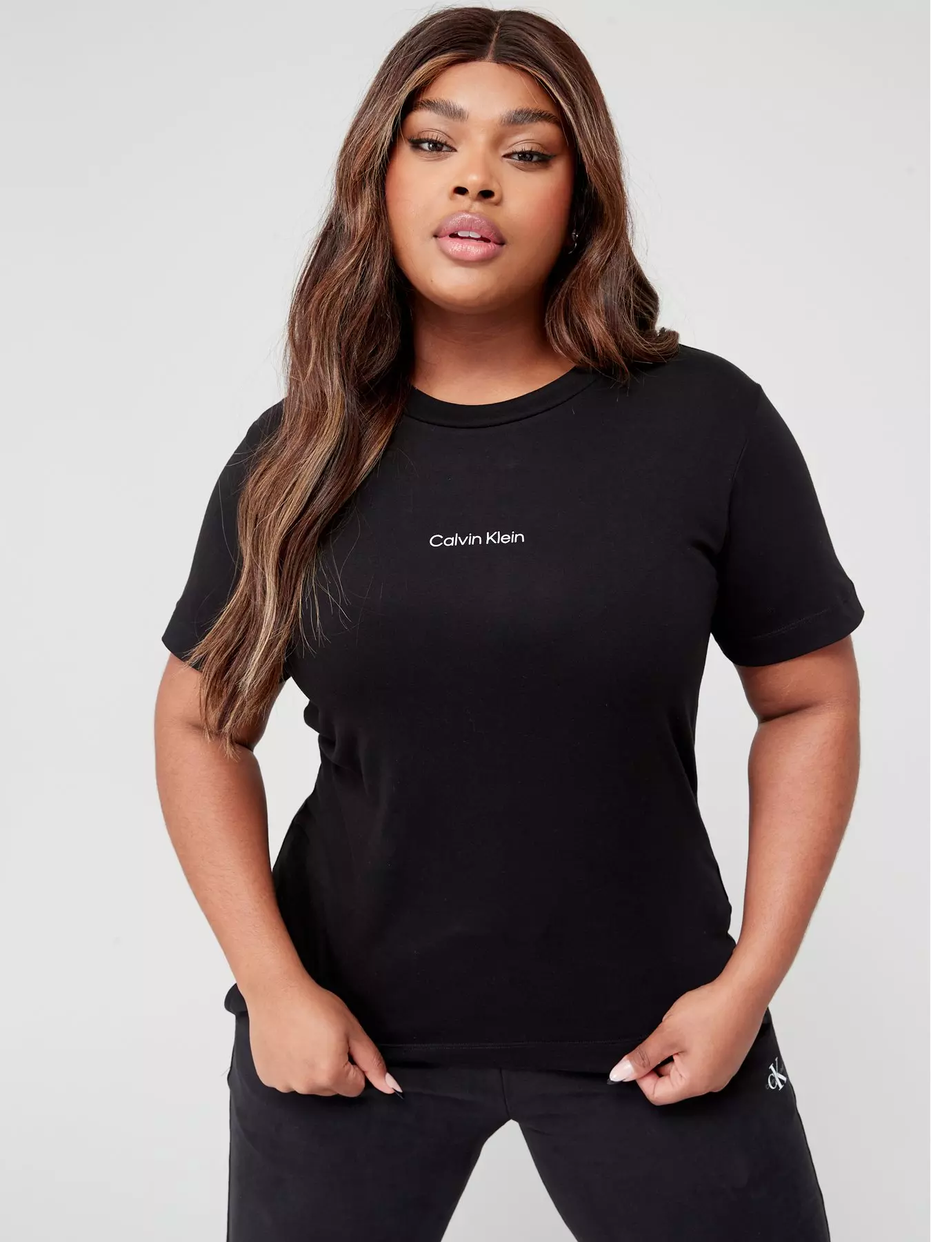 Calvin Klein Plus Micro Branding Womens- Black