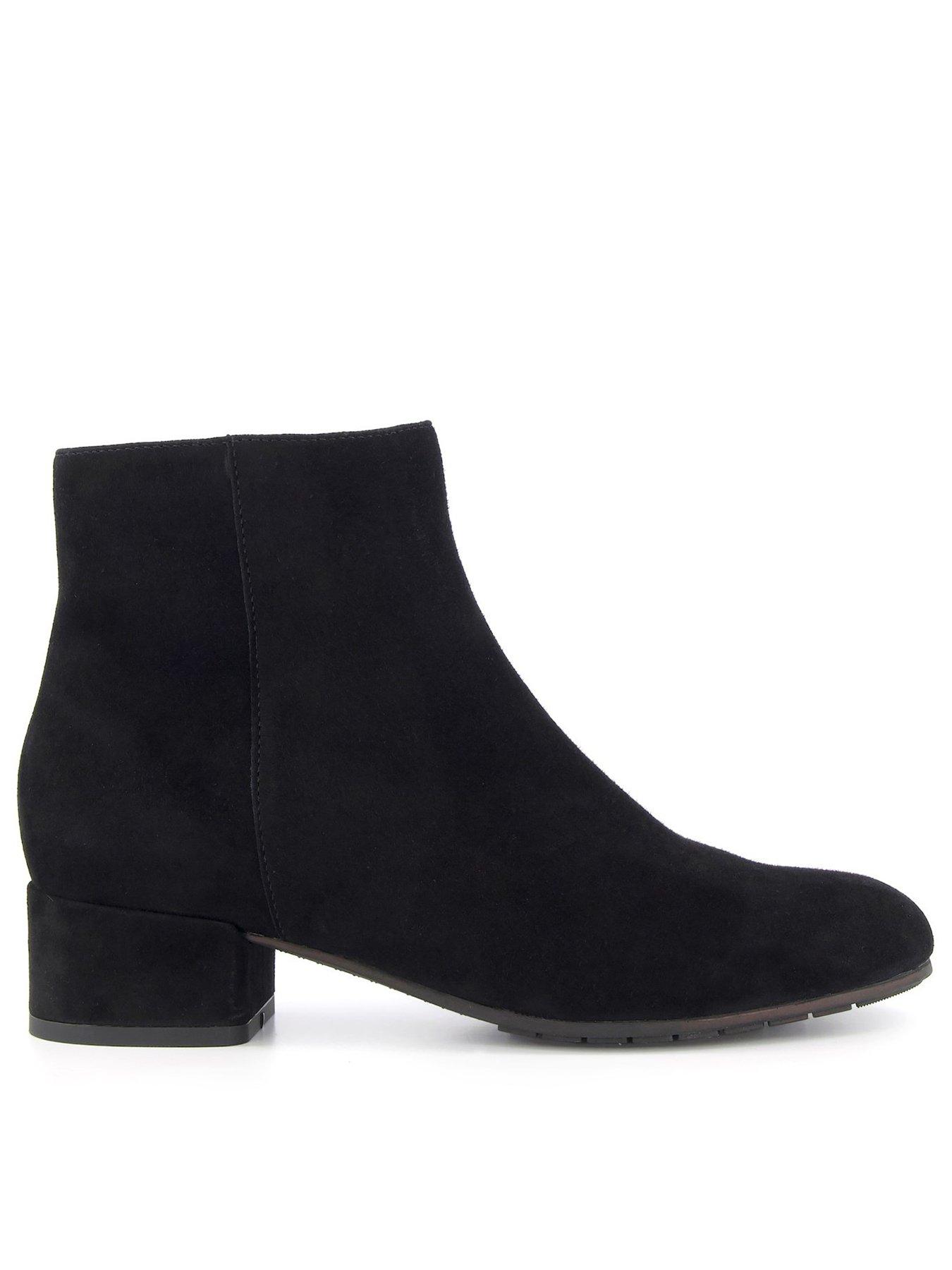 Image 1 of 4 of Dune London Pippie Suede Smart Low Boot - Black