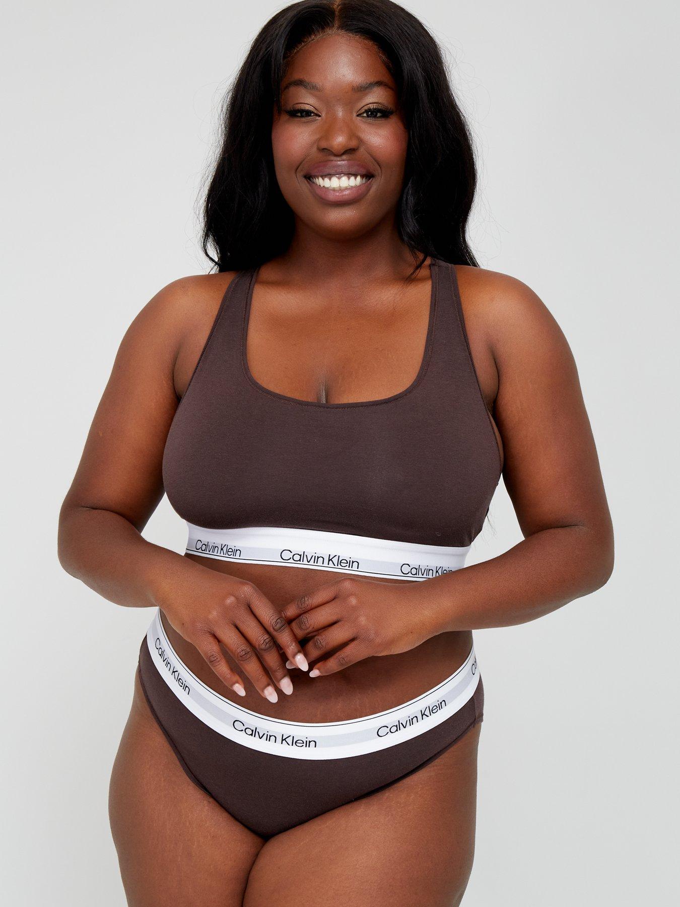 Calvin Klein Plus Size Ck One Cotton Lightly Lined Bralette in Brown