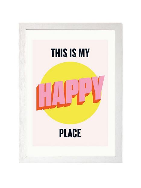 east-end-prints-happy-place-by-holliegraphik-a3-framed-wall-art