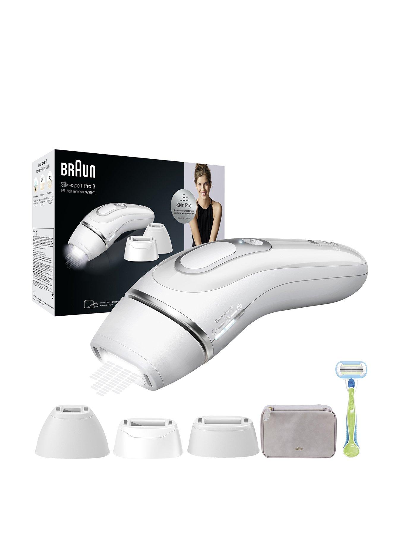 undefined Silk·expert Pro 3 PL3233 Women's IPL, At Home Hair Removal Device with Pouch - White/Silver