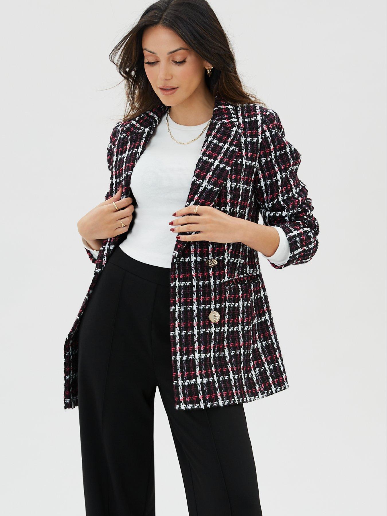 michelle-keegan-double-breasted-boucle-blazer-blackpink