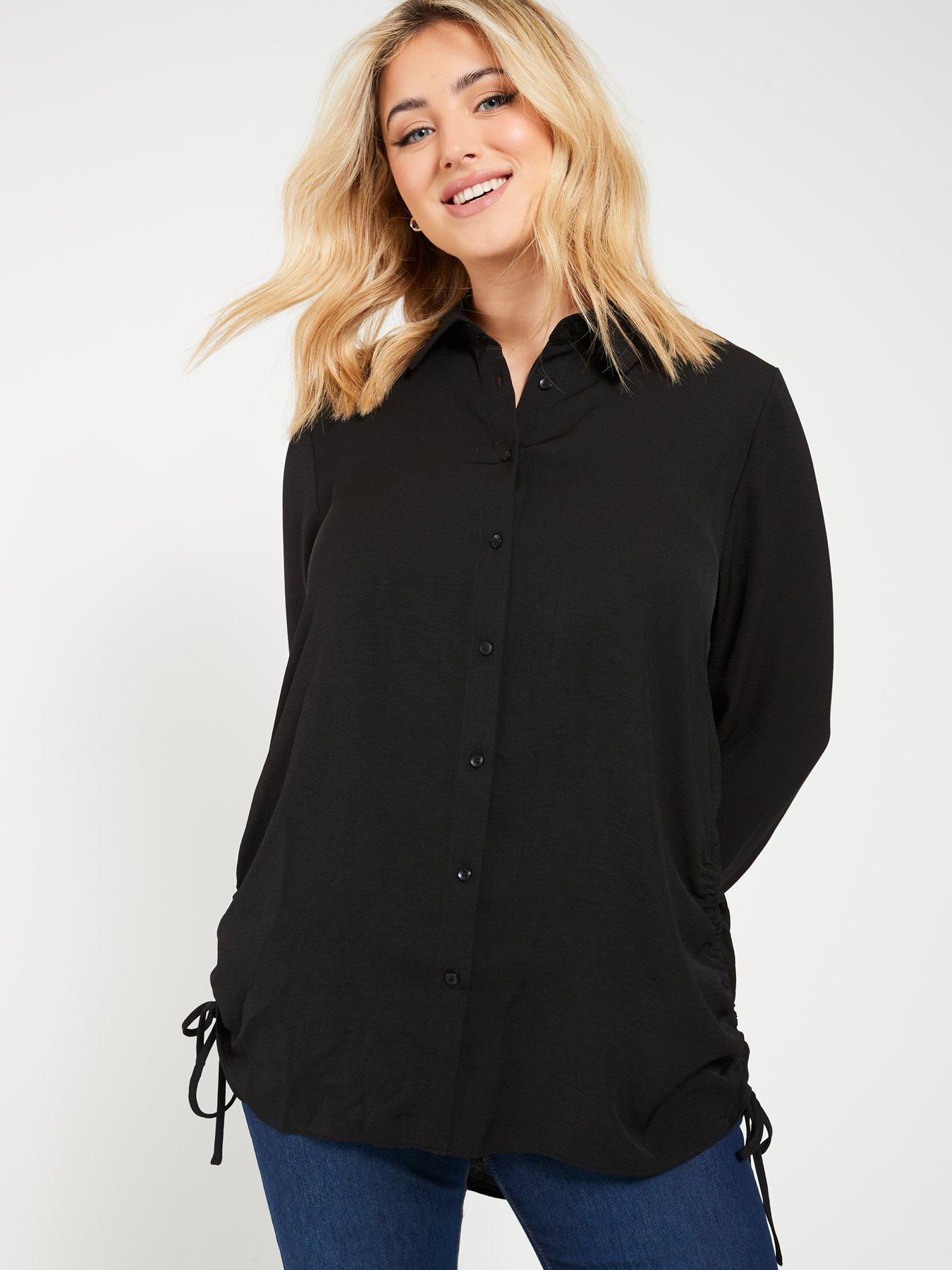 ladies black blouse with collar