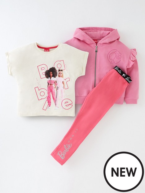 barbie-three-piece-frill-hoodienbspt-shirt-and-legging-set-pink