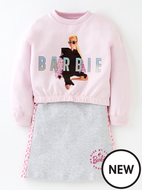 barbie-two-piece-cropped-sweat-and-dress-set-pink
