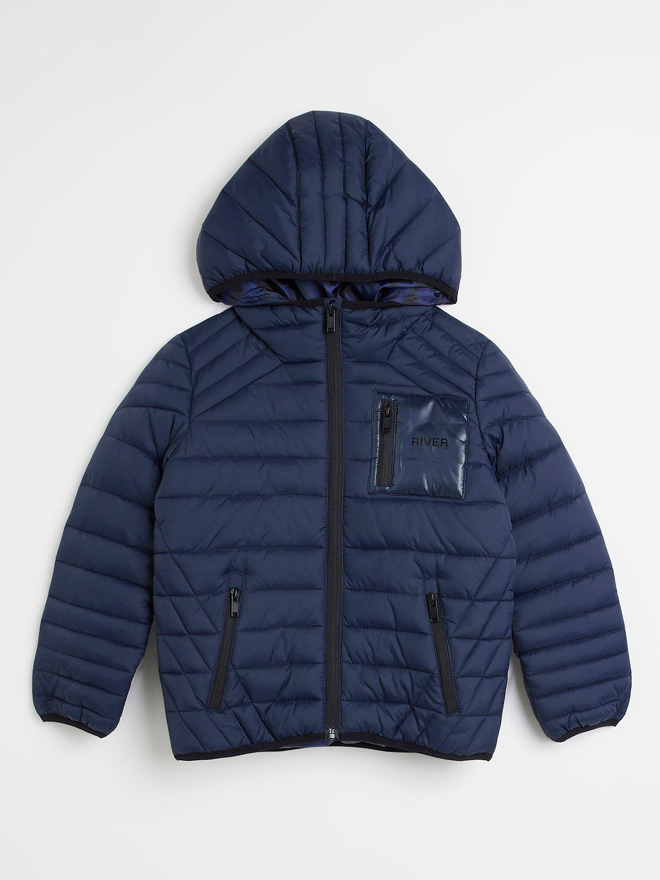 Navy blue cheap padded coat