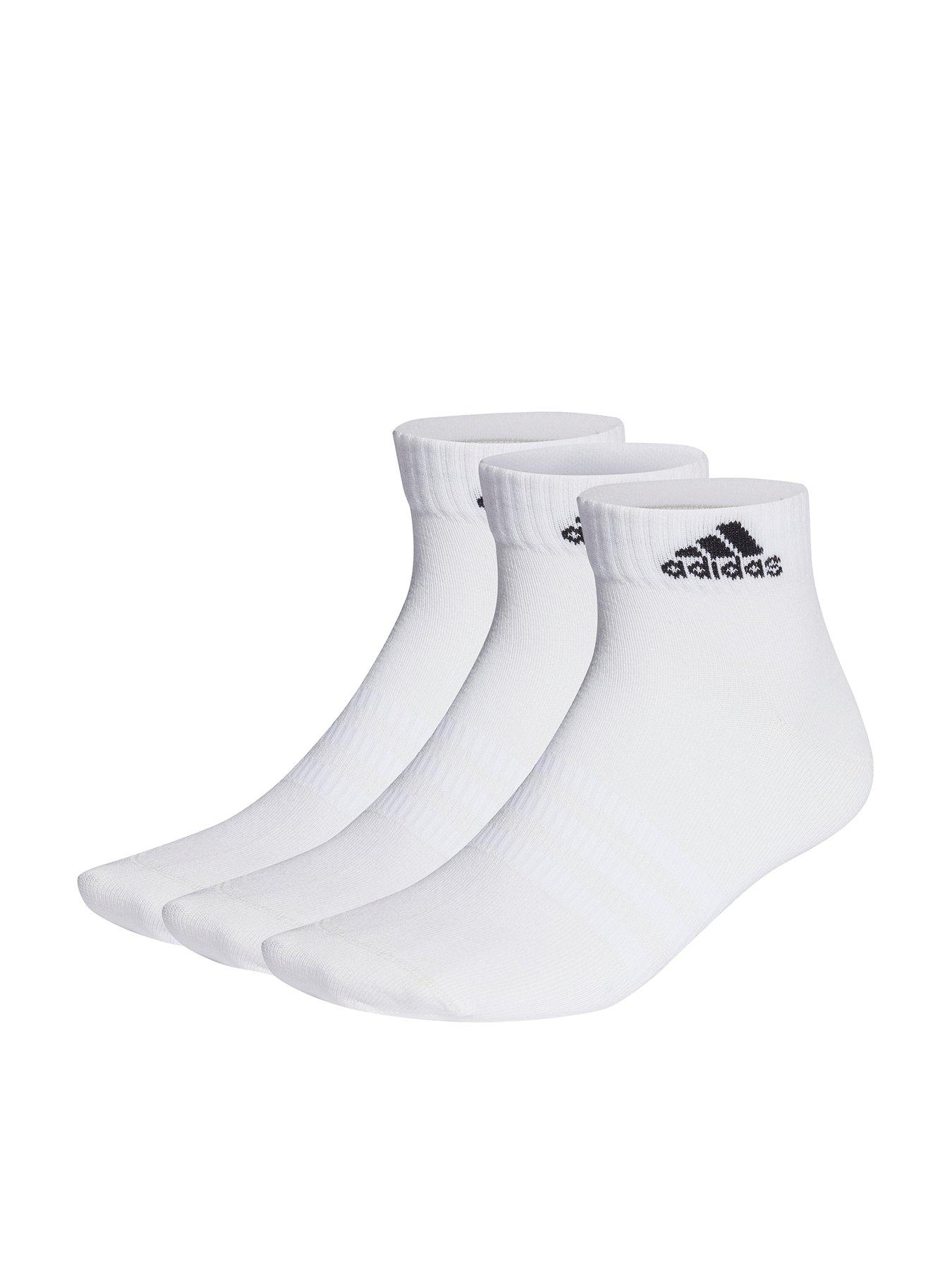 adidas-sportswear-essentials-3-pack-ankle-trainer-socks-whiteblackfront