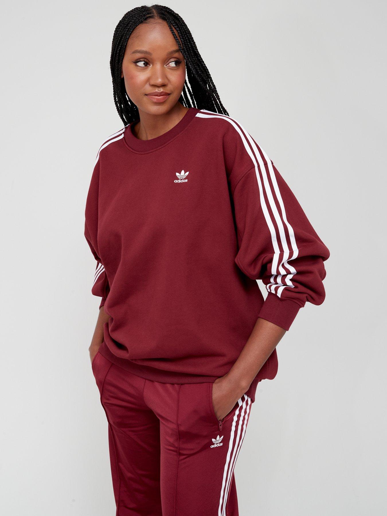 adidas Originals Adicolor Oversized Sweatshirt - Burgundy | Very